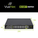 VueNet EasySwitch 16 Port - 100mbps PoE Network Switch