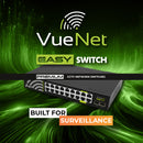 VueNet EasySwitch 16 Port - 100mbps PoE Network Switch