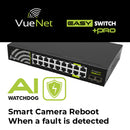 VueNet EasySwitch PRO 16 Port - 1000mbps PoE Network Switch