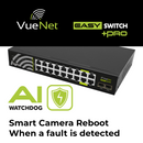 VueNet EasySwitch PRO 16 Port - 1000mbps PoE Network Switch