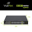 VueNet EasySwitch PRO 16 Port - 1000mbps PoE Network Switch