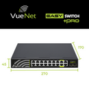 VueNet EasySwitch PRO 16 Port - 1000mbps PoE Network Switch