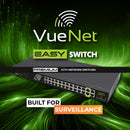 VueNet EasySwitch 24 Port - 100mbps PoE Network Switch