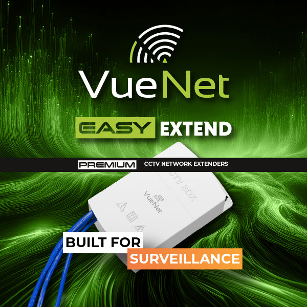 VueNet EasyExtend 2 Port - External PoE Powered Range Extender +130M