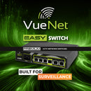 VueNet EasySwitch 4 Port - 100mbps PoE Network Switch