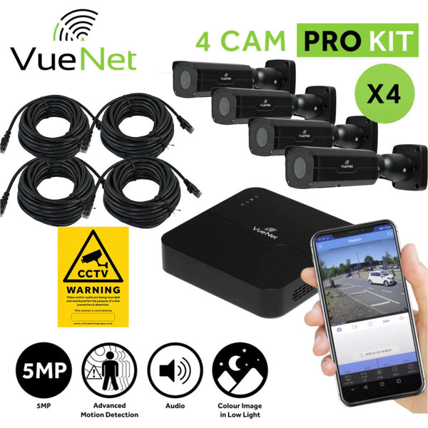 VueNet 4 Camera Varifocal Pro Bullet Kit