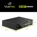 VueNet EasySwitch 8 Port - 100mbps PoE Network Switch