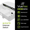 VueNet EasySwitch External 8 Port - PoE Network Switch