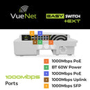 VueNet EasySwitch External 8 Port - PoE Network Switch