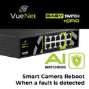 VueNet EasySwitch PRO 8 Port - 1000mbps PoE Network Switch