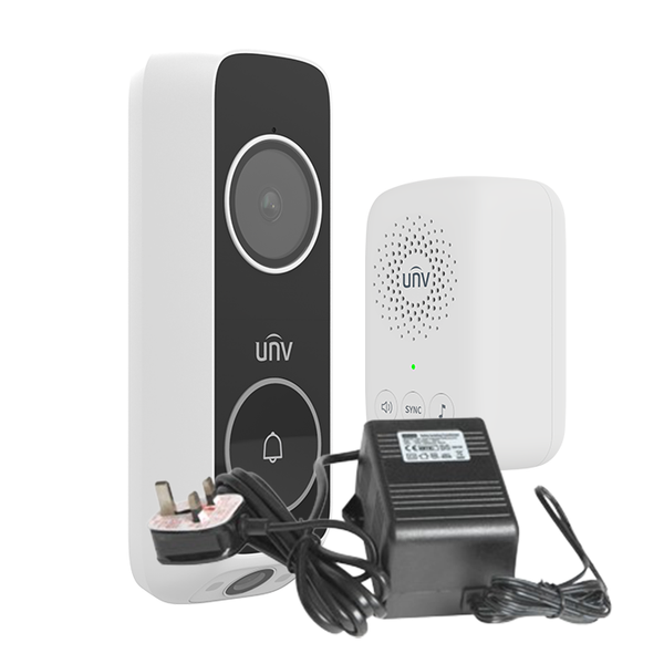 UNV Doorbell + PSU - Dual Camera Video with Chime + 2amp 24V AC Power Supply