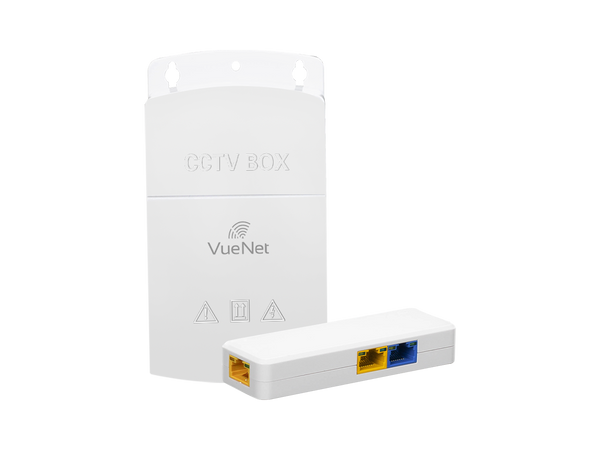 VueNet EasyExtend 2 Port - External PoE Powered Range Extender +130M