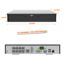 UNV SeekFree Lite Easy NVR (8 Channel) PoE, 4K, AI, 1 HDD | PoE 3 Series [NVR301-08E-P8-IQ]