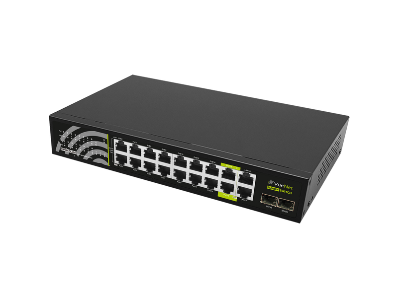 VueNet EasySwitch PRO 16 Port - 1000mbps PoE Network Switch