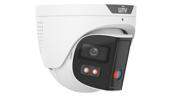 UNV Tri-Guard 2.0 OmniView Turret Camera (8MP) Dual Lens Camera with 180° Range and Audio & Light Alarms