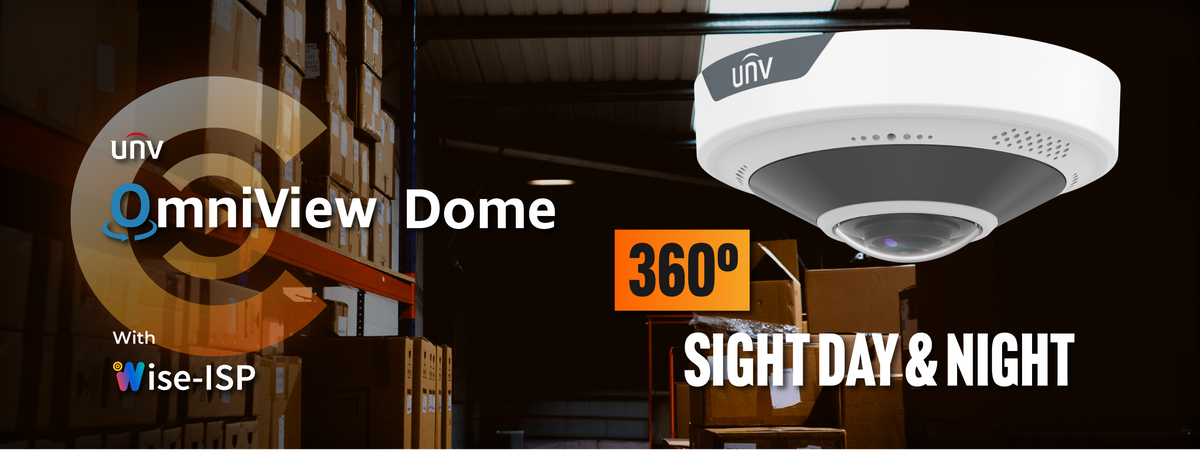 UNV OmniView Fisheye Dome (6MP/360° Range) with Wise ISP