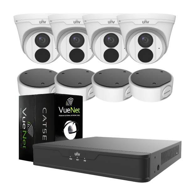 Camera Valune UNV Value Direct Kit | 4 LightHunter Turret Cameras (5MP)