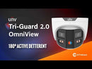 UNV Tri-Guard 2.0 OmniView Turret Camera (8MP) Dual Lens Camera with 180¬∞ Range and Audio & Light Alarms